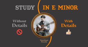 Study in E minor by Francisco Tarrega + Download Free Original PDF Sheet Music & Tab - Guitar Lesson by Mohammad Taherkhani - Taherkhani Records Photo